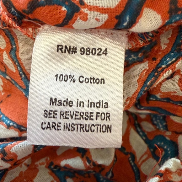 NWT Love The Label Anthropologie Ruffle Floral Print V-Neck Top Mabel Rust - Picture 12 of 12
